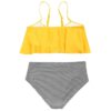 Flounce Spaghetti Strap Striped Bikini Set Power Day Sale