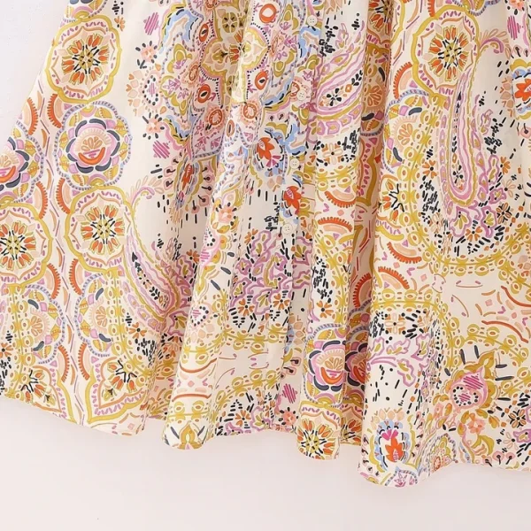 Midi Full Sleeve Belt Stylish Prints Shirt Dresses - Image 4
