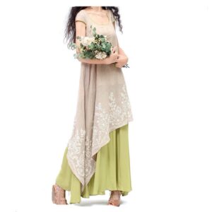 Vintage Dress Floral Embroidery Maxi Dress - Image 2