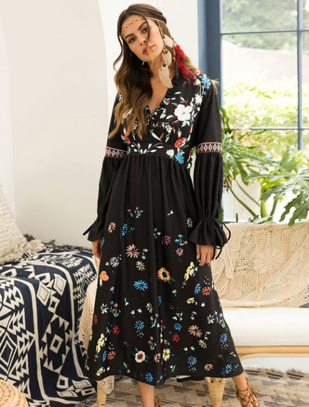 White Summer Printed Boho Dress Backless Mini Dress - Power Day Sale