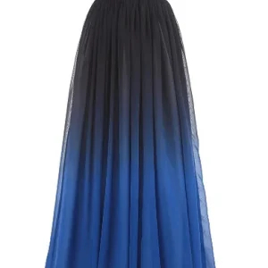 Elegant Colorful Long A Line Chiffon Floor Length Formal Evening Party Gown - Image 7