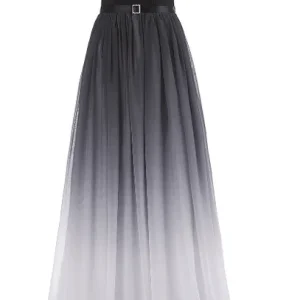 Elegant Colorful Long A Line Chiffon Floor Length Formal Evening Party Gown - Image 8