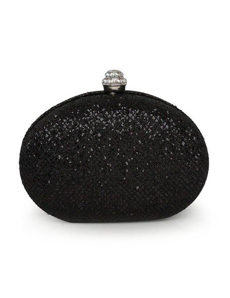 Formal Euro-Style Metallic Woman's Evening Bag With Sequins