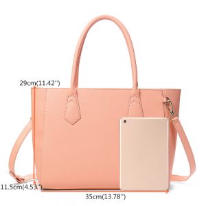 Women Casual Shopping Multifunction Handbag Solid Shoulder Bag - Image 12