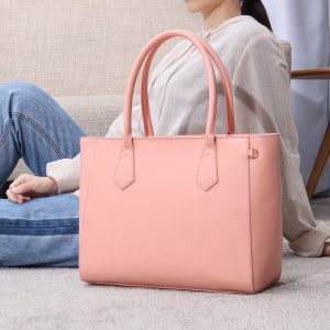 Women Casual Shopping Multifunction Handbag Solid Shoulder Bag - Image 4