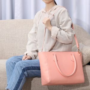 Women Casual Shopping Multifunction Handbag Solid Shoulder Bag - Image 5