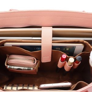 Women Casual Shopping Multifunction Handbag Solid Shoulder Bag - Image 9