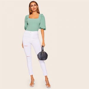 Women Half Sleeve Elegant Workwear T-shirt - Image 4
