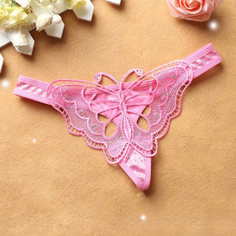  Women Low Waist Sexy Flower Embroidery Hollow Out