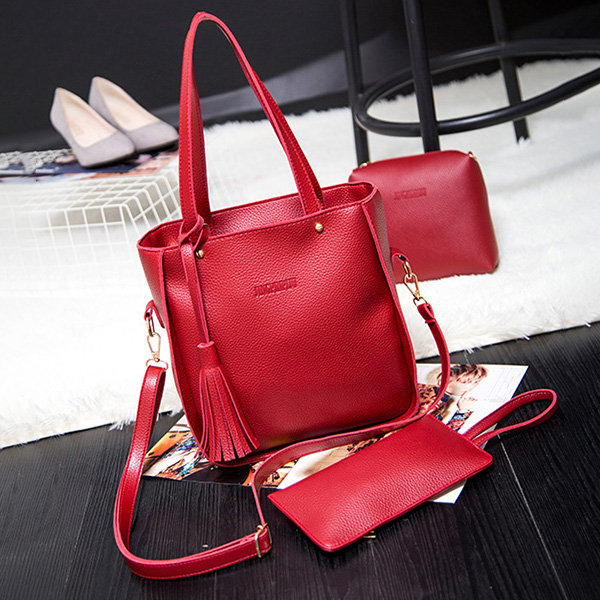 3 PCS Women PU Leather High-end Crossbody Bag Dual-use Handbags