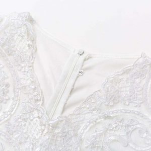 Elegant Embroidery Lace Midi Dress - Image 8