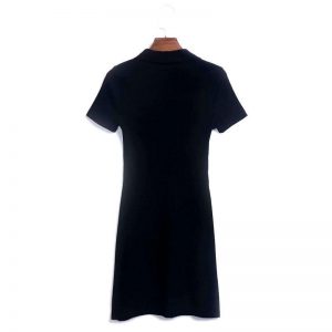 Knitted Short Dress Sweater Dress - Image 7