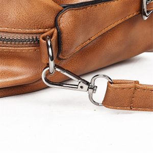 Vintage PU Leather Boston Handbag Shoulder Bag Crossbody Bags For Women - Image 4