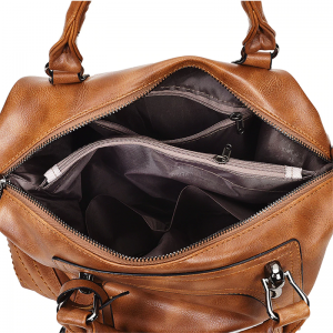 Vintage PU Leather Boston Handbag Shoulder Bag Crossbody Bags For Women - Image 6