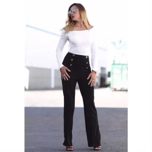 Wide Leg Office Lady Formal Business Workwear High Waist Elegant Pants