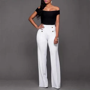 Wide Leg Office Lady Formal Business Workwear High Waist Elegant Pants - Image 5