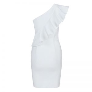 Women Bandage Sexy One Shoulder Evening Party Bodycon Club Dress - Image 5