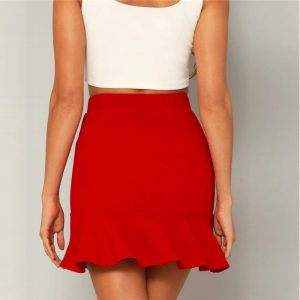 Womens High Waist High Street Sheath Mini Skirt - Image 2