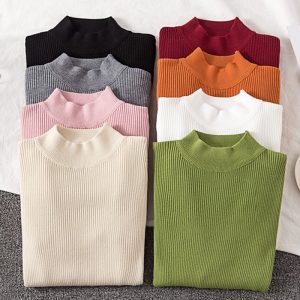 Casual Long Sleeve Jumper Female Slim Pure Sweater Tops - Image 3