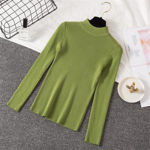 Casual Long Sleeve Jumper Female Slim Pure Sweater Tops - Image 4
