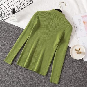 Casual Long Sleeve Jumper Female Slim Pure Sweater Tops - Image 5