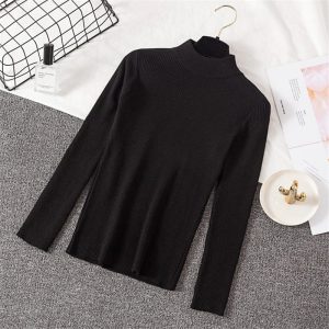 Casual Long Sleeve Jumper Female Slim Pure Sweater Tops - Image 6