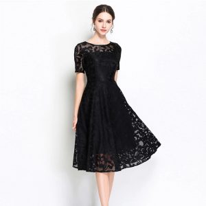 Elegant lace embroidery Vestidos Plus size party Dress - Image 3