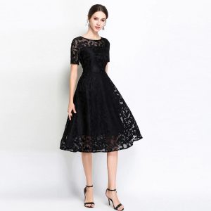 Elegant lace embroidery Vestidos Plus size party Dress - Image 4