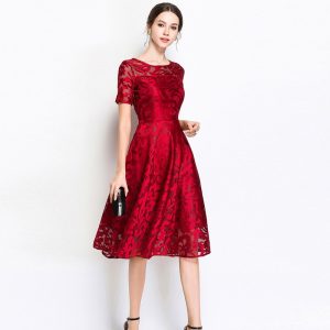 Elegant lace embroidery Vestidos Plus size party Dress - Image 6