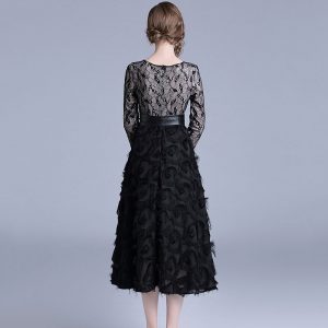 Elegant lace office work midi dress - Image 4