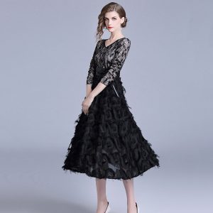 Elegant lace office work midi dress - Image 6