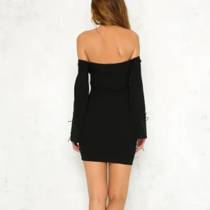 Night Club Slim Long Sleeve Backless Bodycon Cocktail Party Short Mini Dresses robe - Image 3