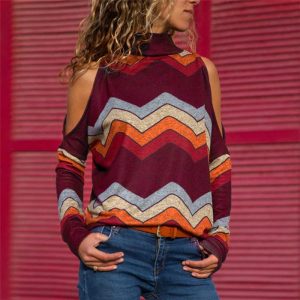 Striped Loose Casual Sweater Ladies Jumpers Top - Image 10