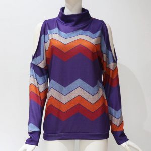 Striped Loose Casual Sweater Ladies Jumpers Top - Image 15