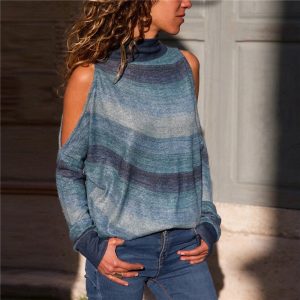 Striped Loose Casual Sweater Ladies Jumpers Top - Image 16