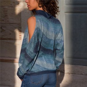Striped Loose Casual Sweater Ladies Jumpers Top - Image 17