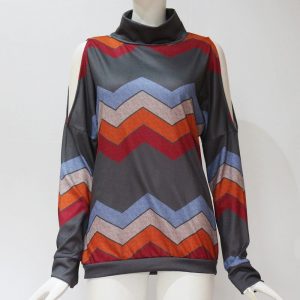 Striped Loose Casual Sweater Ladies Jumpers Top - Image 9
