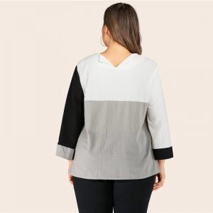 Bell Sleeve Casual Abaya Plus Size Blouses - Image 3