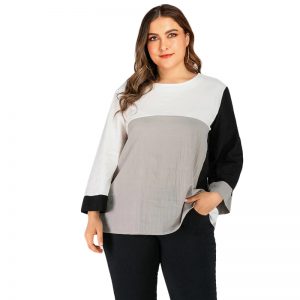 Bell Sleeve Casual Abaya Plus Size Blouses - Image 5