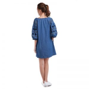 Casual Embroidery Cotton Denim Fancy Dress - Image 2