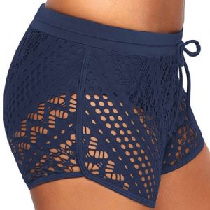 Plus Size Openwork Elastic Waist Shorts - Image 3