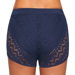 Plus Size Openwork Elastic Waist Shorts - Image 4