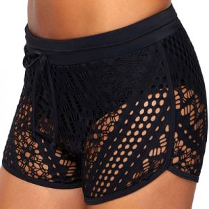 Plus Size Openwork Elastic Waist Shorts - Image 7