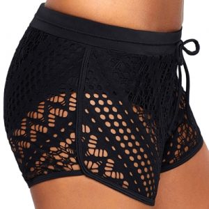 Plus Size Openwork Elastic Waist Shorts - Image 6