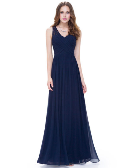 V Neck Long Prom Dresses Back Keyhole Ruched A Line Floor Length ...