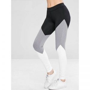 Athletic Color Block Gym Sports Stretchy Patchwork Leggings