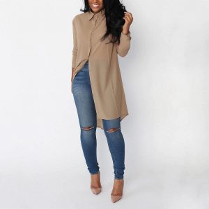 Sexy Loose Irregular Leisure  Chiffon Shirts - Image 11