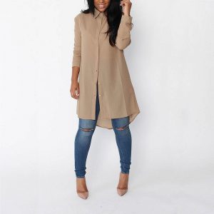 Sexy Loose Irregular Leisure  Chiffon Shirts - Image 7