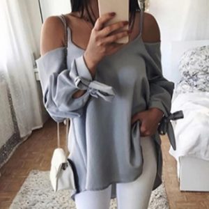 Sexy V-neck Off Shoulder Blouse - Image 2