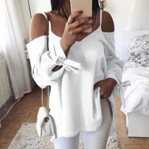 Sexy V-neck Off Shoulder Blouse - Image 4